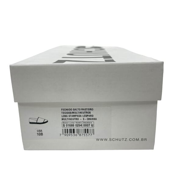 Schutz Ohanna Leopard Print Canvas Espadrilles Slip On Neutal Size 10 - Picture 13 of 13